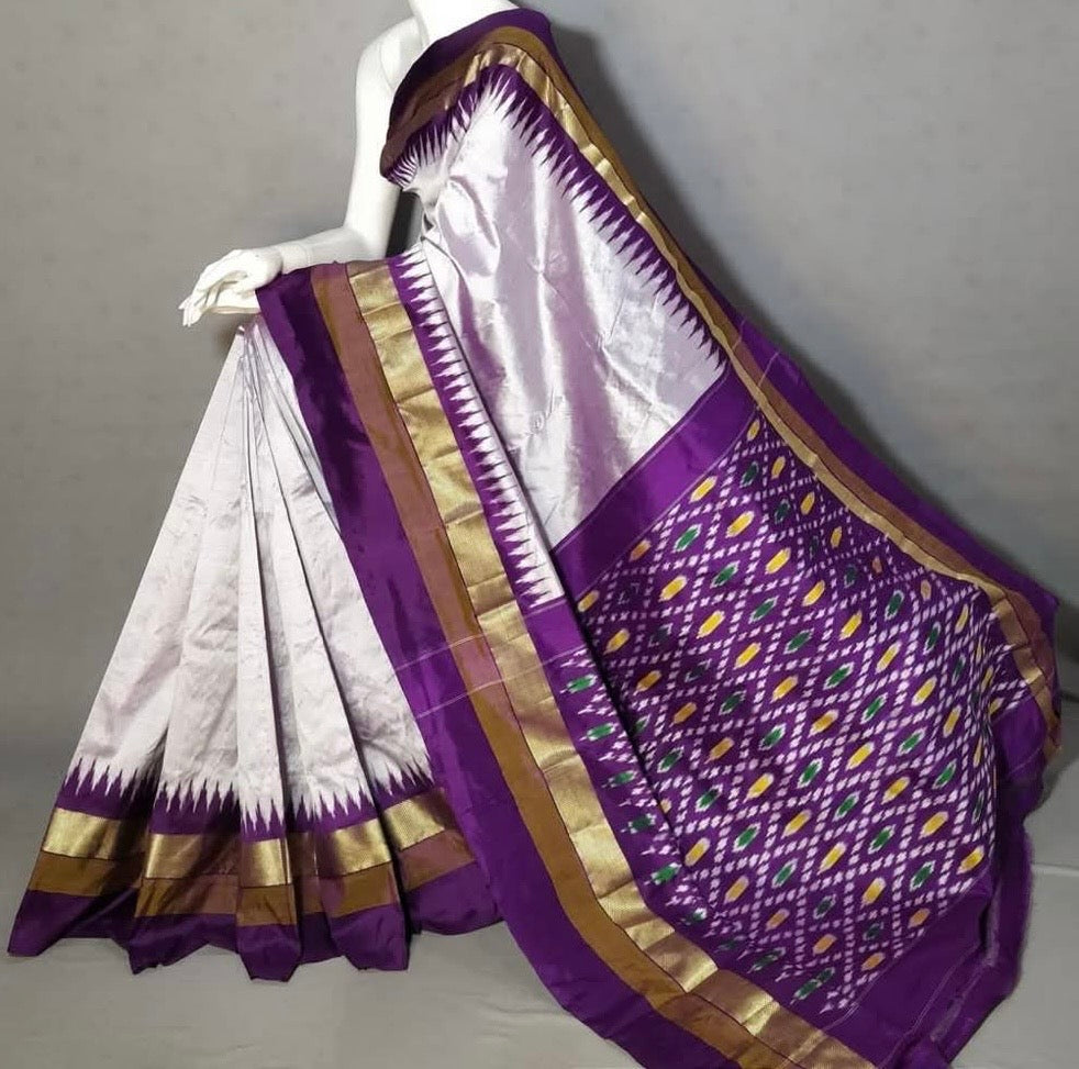 Lavender & Purple Pochampally Pattu Saree