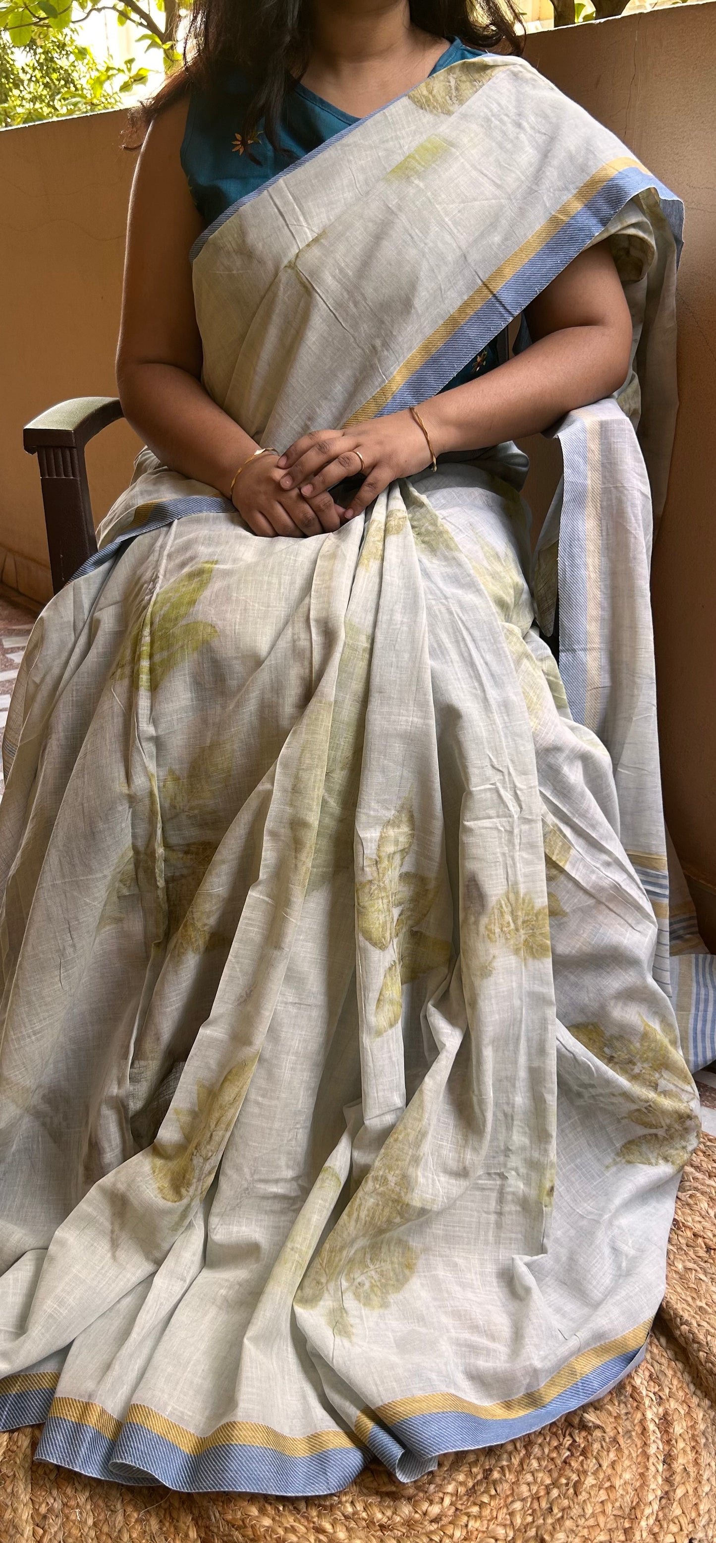 Eco Printed Mangalagiri Cotton Saree - 3