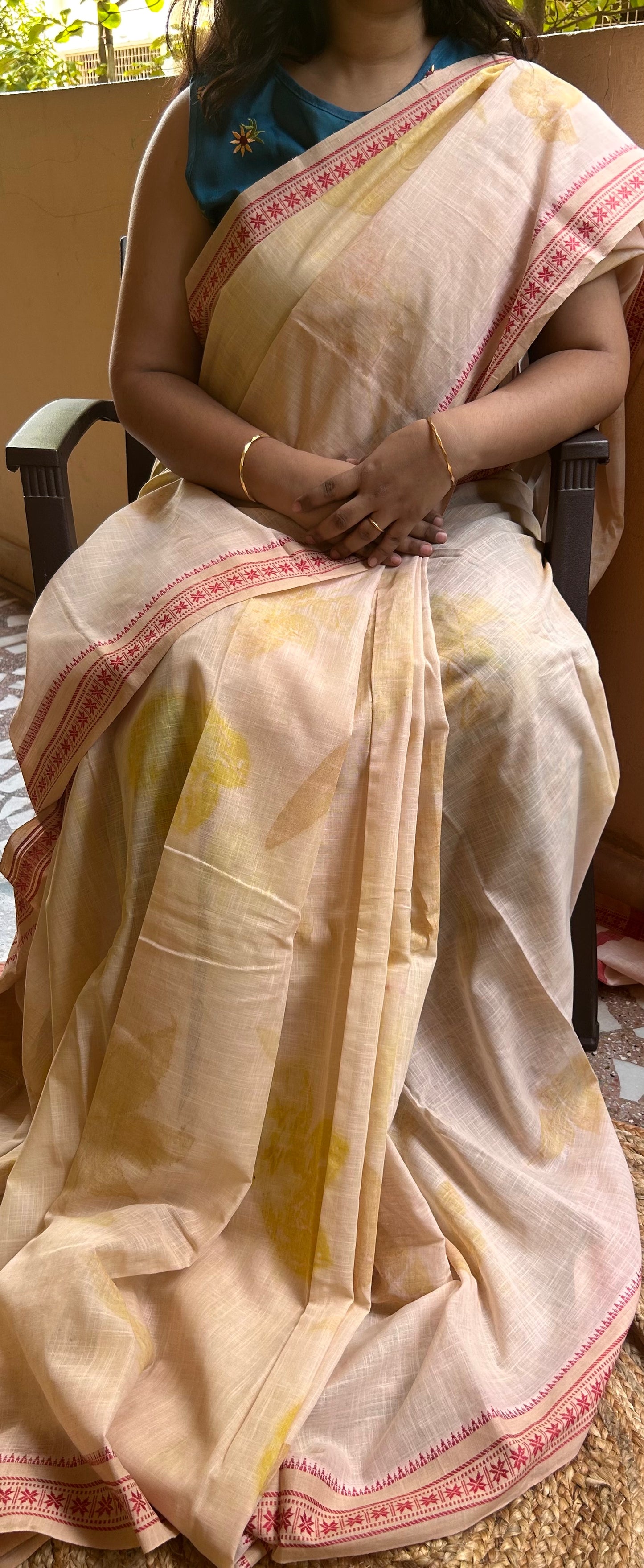 Eco Printed Mangalagiri Cotton Saree - 4