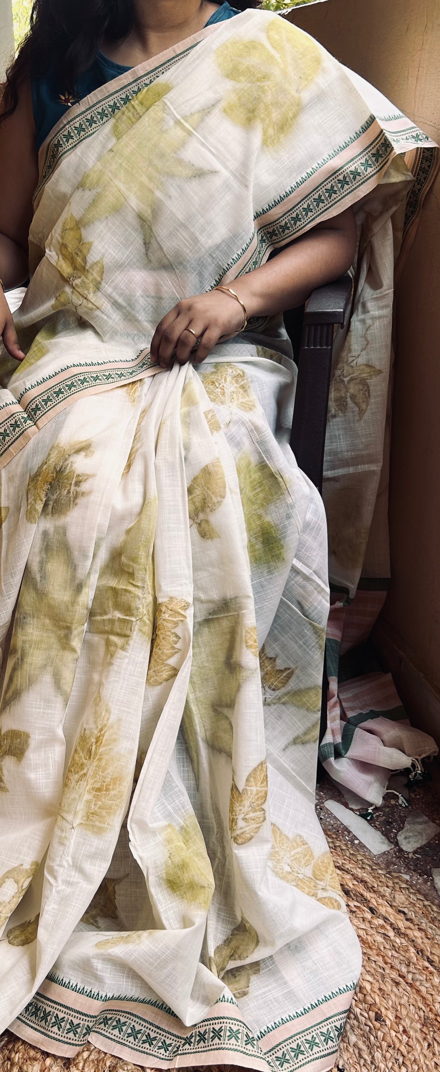 Eco Printed Mangalagiri Cotton Saree - 5
