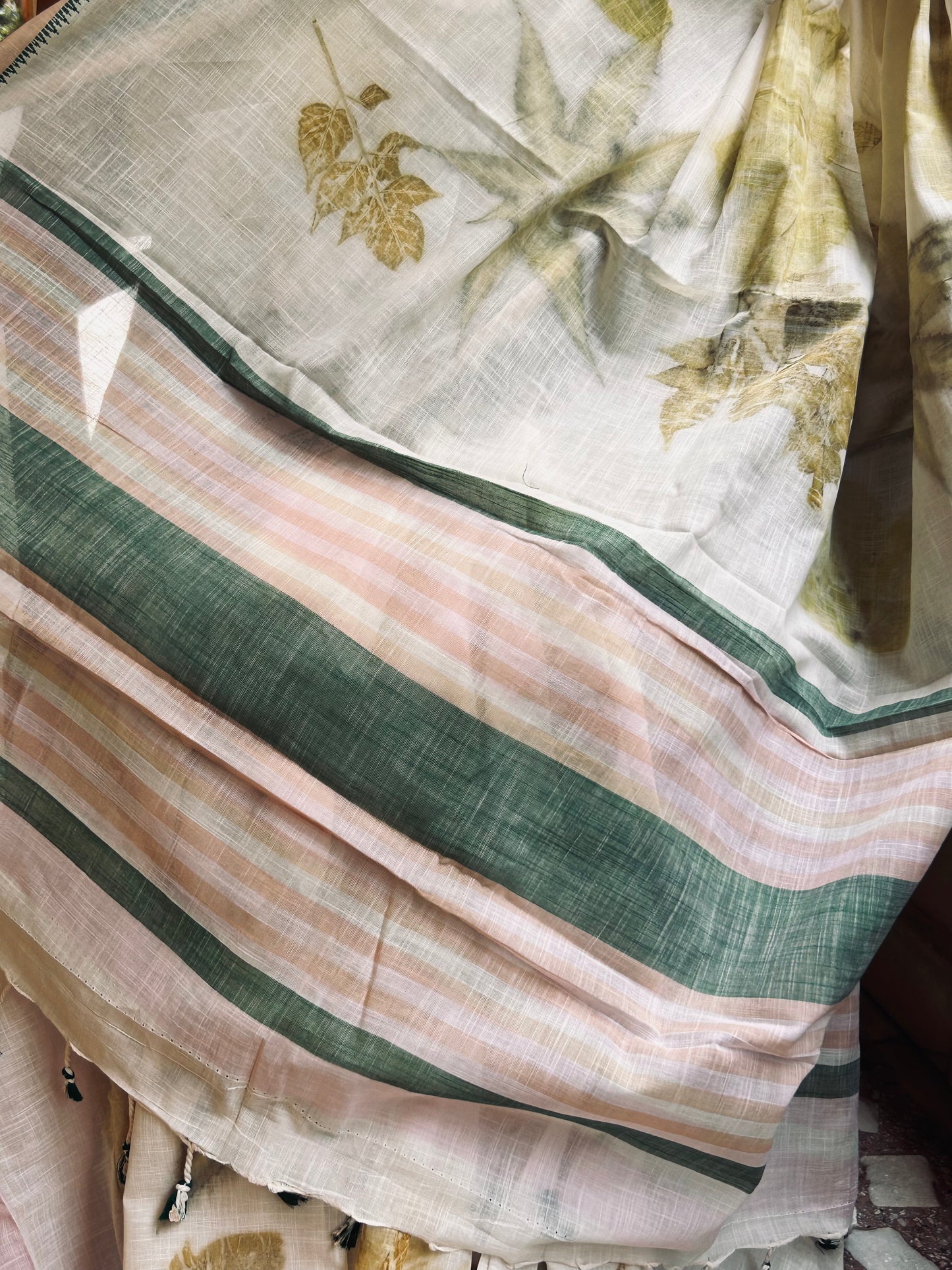 Eco Printed Mangalagiri Cotton Saree - 5