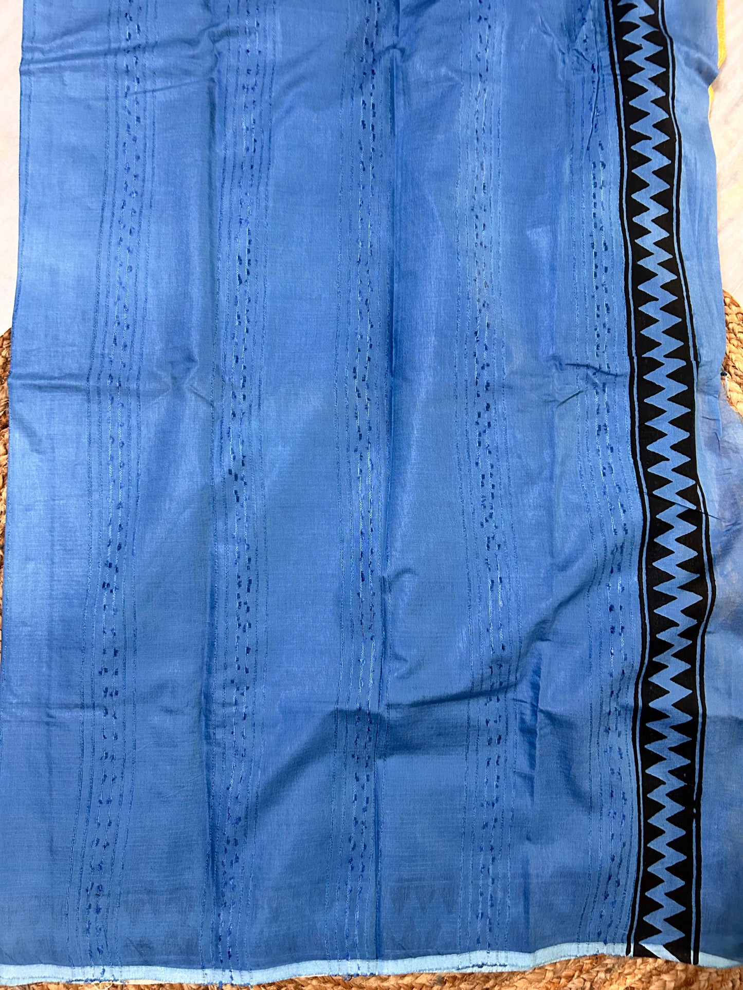 Yellow Tussar Cotton Saree