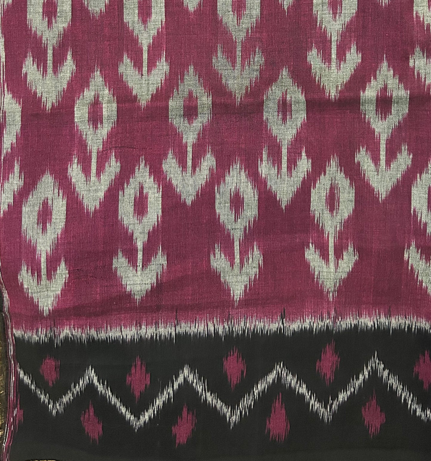 Magenta & Black Pochampally Ikkat Cotton Saree