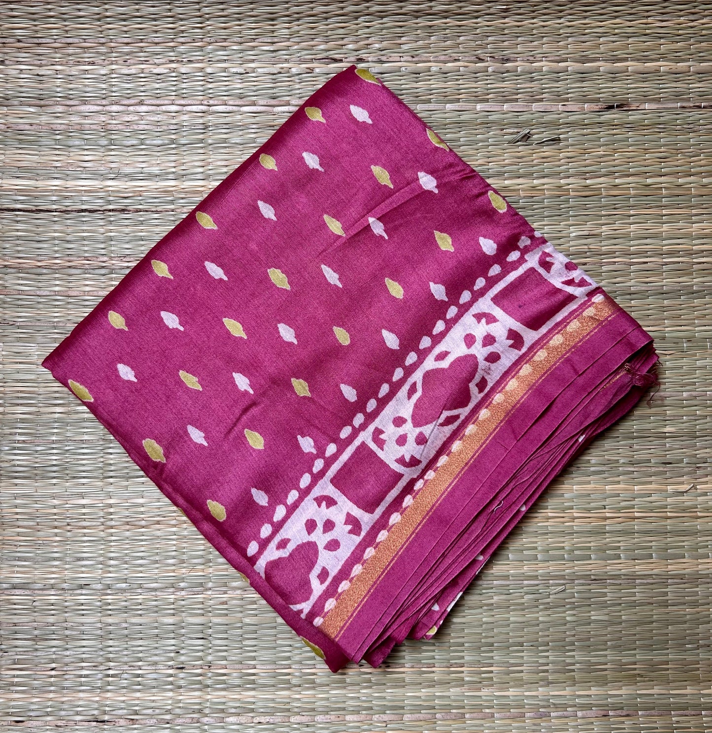 Onion Pink Maheshwari Resham Saree