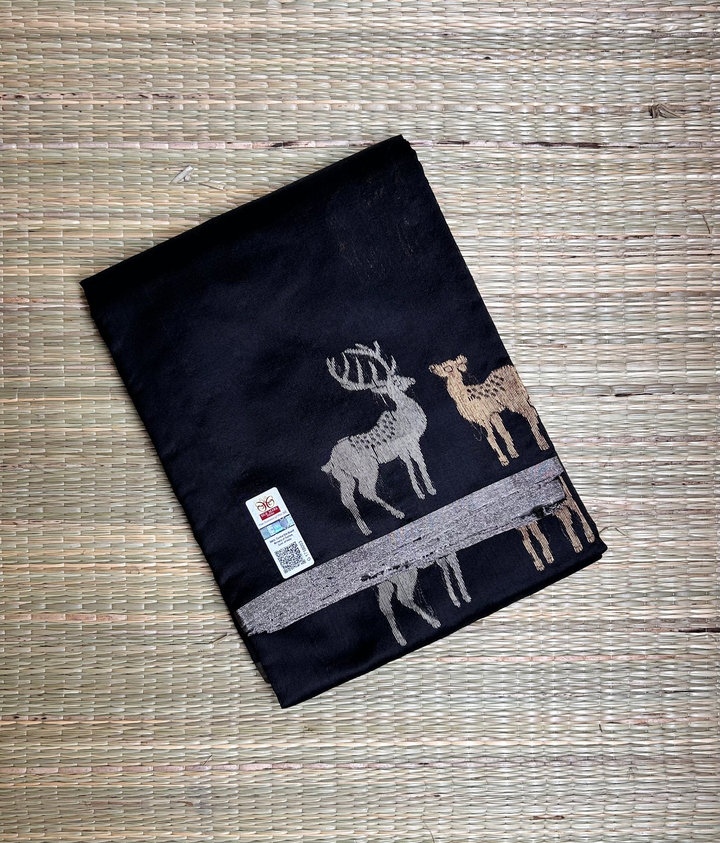 Black Chanderi Pattu