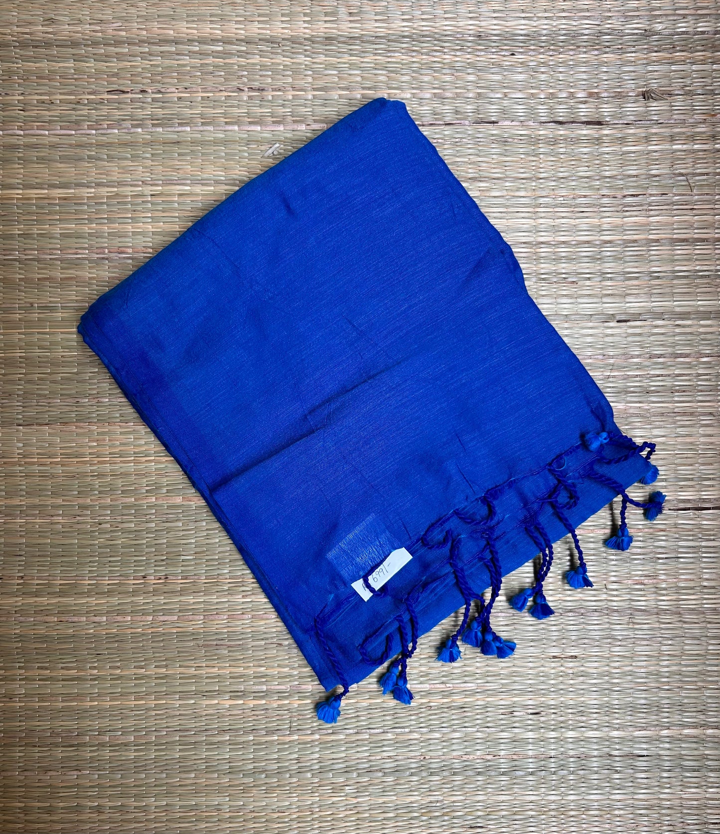Ink Blue Khadi cotton Saree
