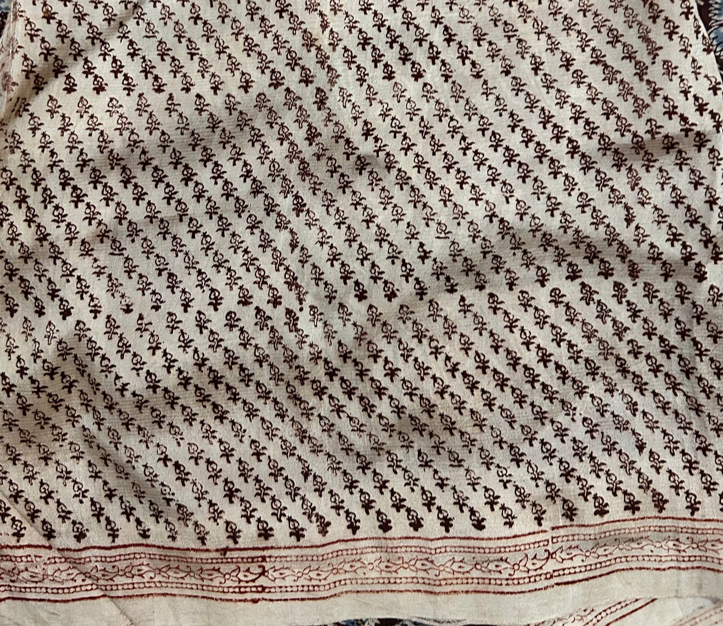 Mangalagiri Silk Kalamkari Handblock Printed Saree