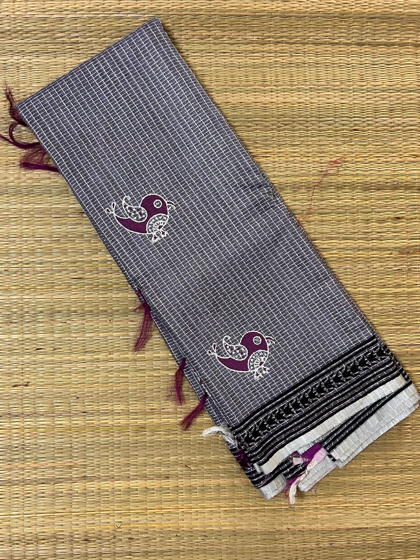 Lavender Tussar Cotton Saree