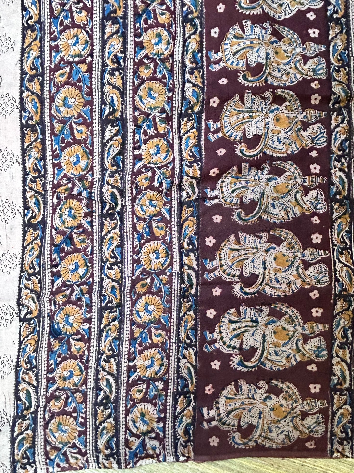 Kalamkari Handblock printed Cotton Saree - 3