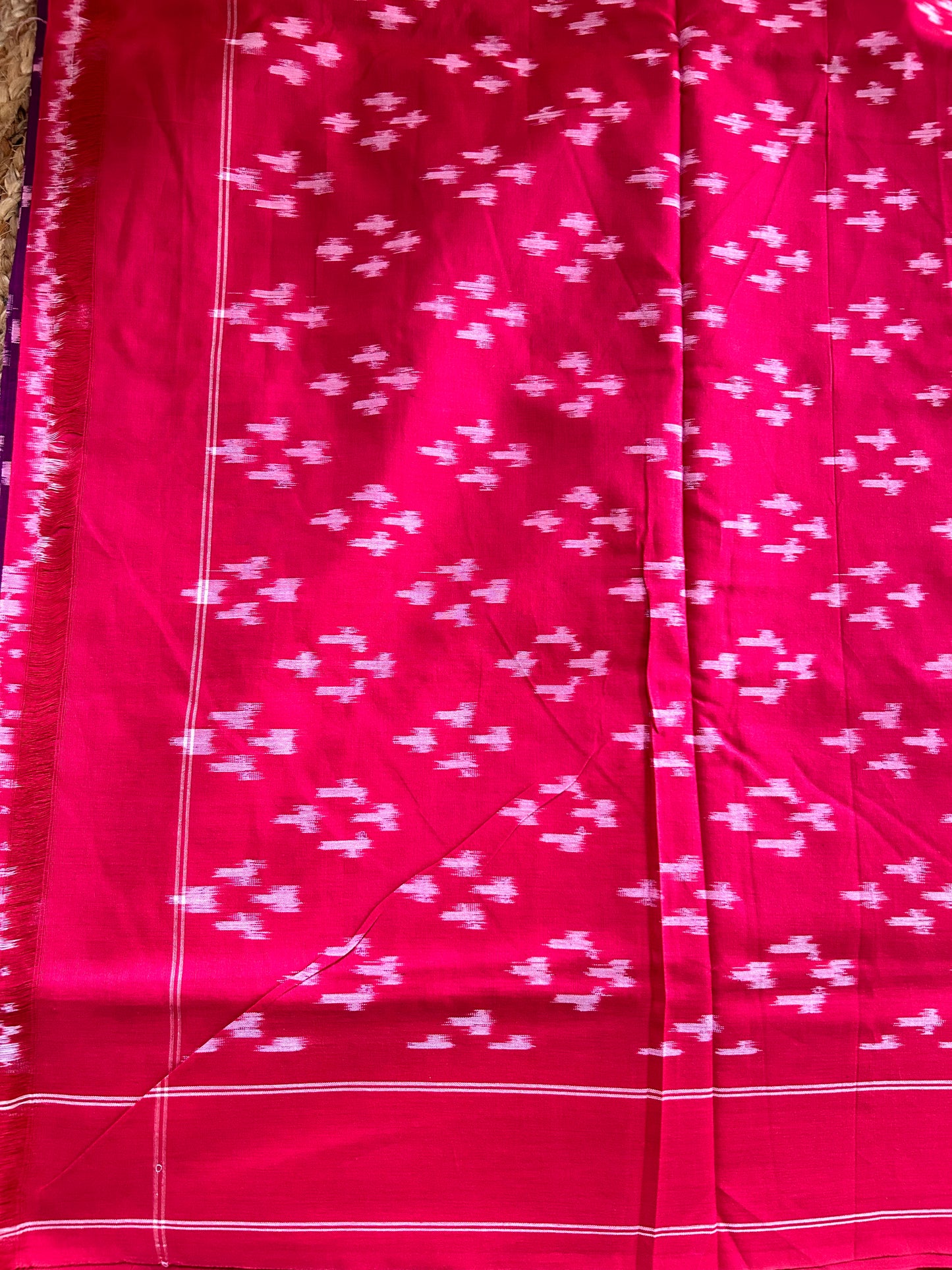 Violet Pochampally Ikkat Mercerised Cotton Handloom Saree