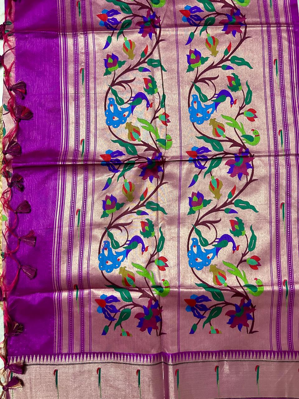 Purple Semi-Paithani Saree
