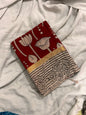 Maroon Kalamkari Saree in Chennuri Silk