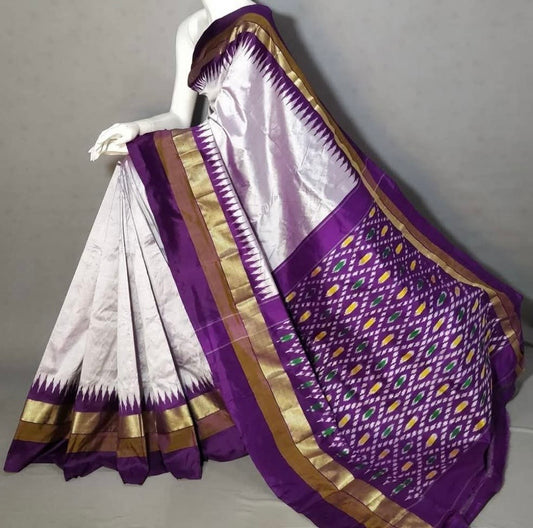 Lavender & Purple Pochampally Pattu Saree