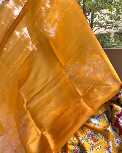 Mustard Pure Bishanpuri Silk Saree