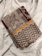Maroon & Beige Kalamkari Saree in Chennuri Silk