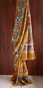 Mustard Pure Bishanpuri Silk Saree