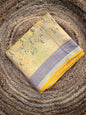 Yellow Maheshwari Cotton Saree