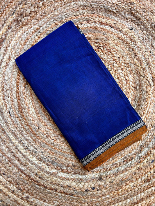 Royal Blue Narayanpet Handloom Cotton Saree