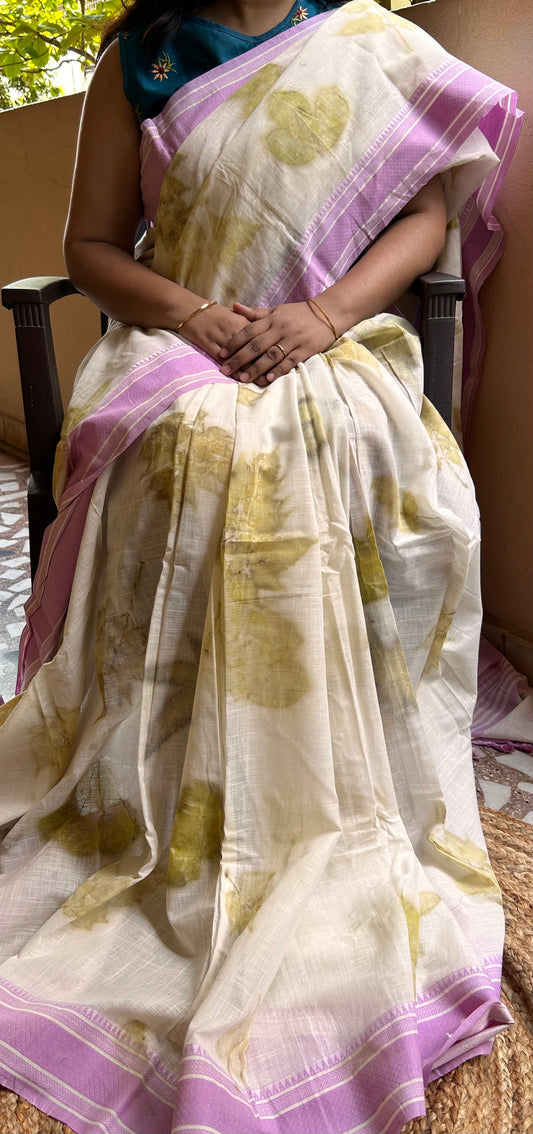 Eco Printed Mangalagiri Cotton Saree - 2