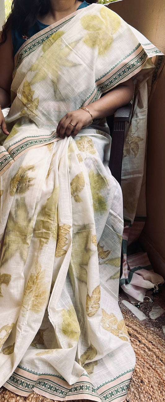 Eco Printed Mangalagiri Cotton Saree - 5