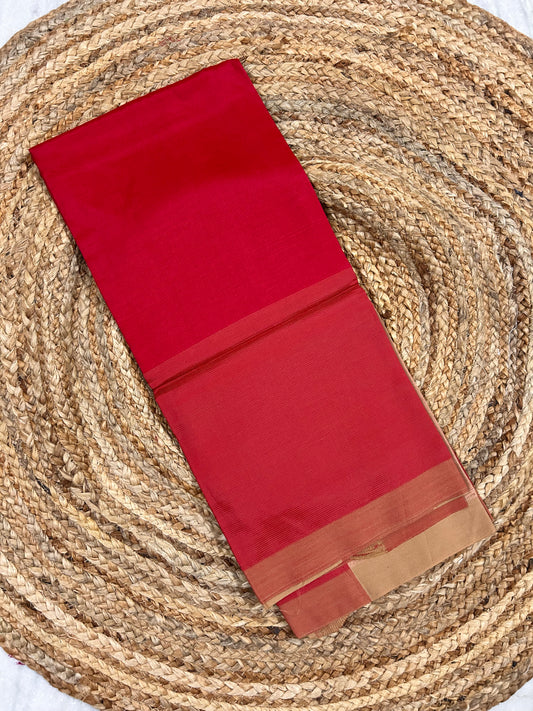 Red & Gold Mangalagiri Pattu Saree