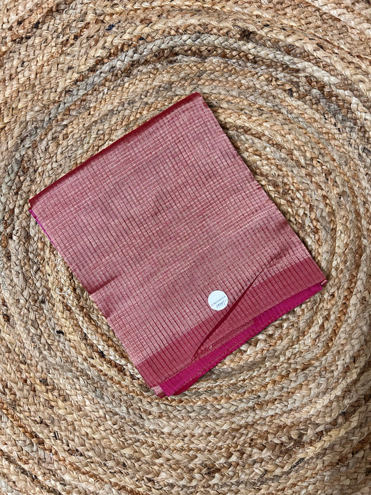 Reddish Pink Venkatagiri Tissue Saree