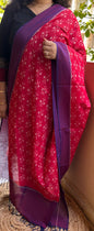 Red and Purple Handloom Ikkat Cotton Dupatta