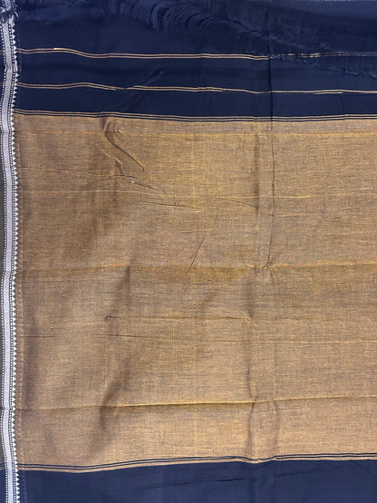 Black Narayanpet Handloom Cotton Saree