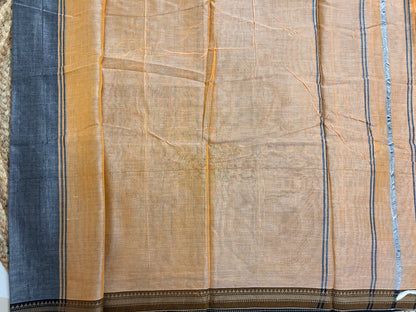 Grey Narayanpet Handloom Cotton Saree