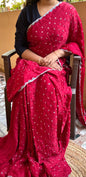 Maroon Modal Bandhini saree