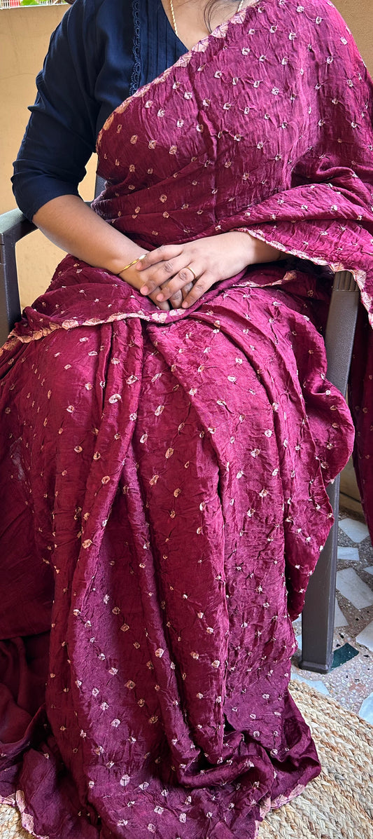 Wine Modal Bandhini saree