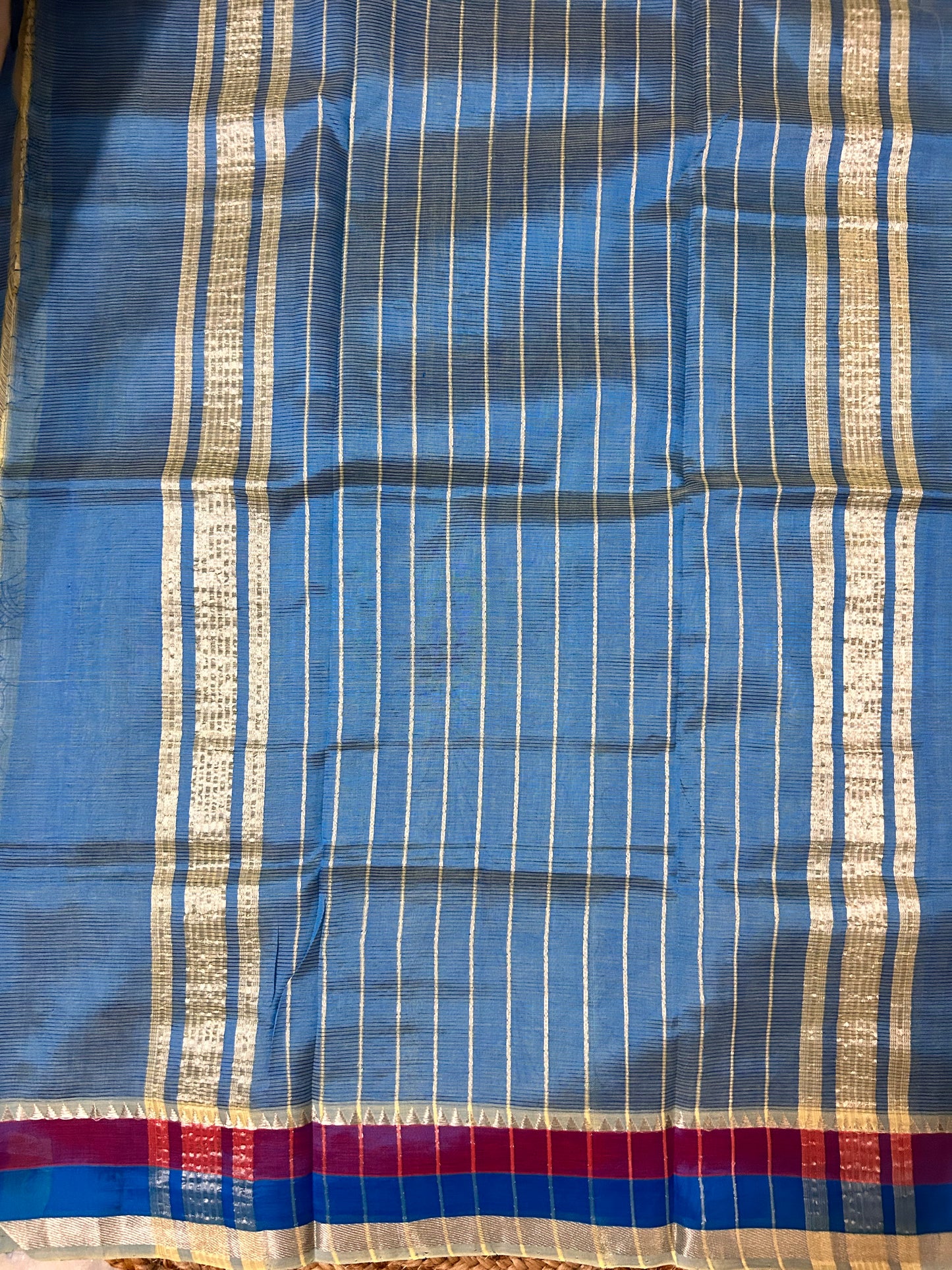 Lime Green Screen Printed Mangalagiri Pattu Saree