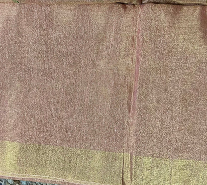 Peach Linen Tissue Saree