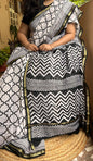 Black & White Chanderi Saree 1