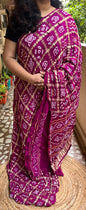 Magenta Gajji Silk Bandhani Saree