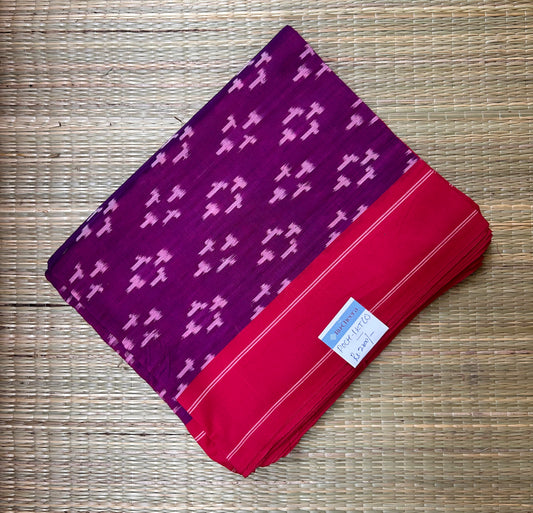 Violet Pochampally Ikkat Mercerised Cotton Handloom Saree