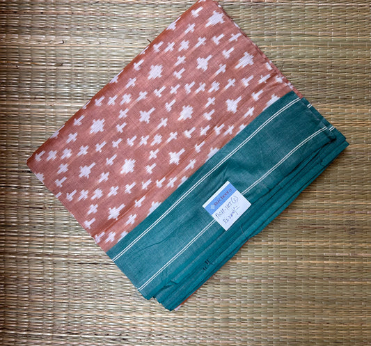 Light Brown Pochampally Ikkat Mercerised Cotton Handloom Saree