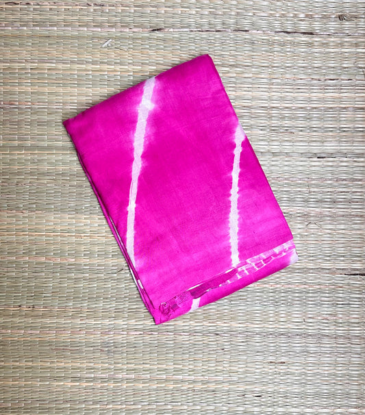 Pink & Cream Bishapuri Silk Saree