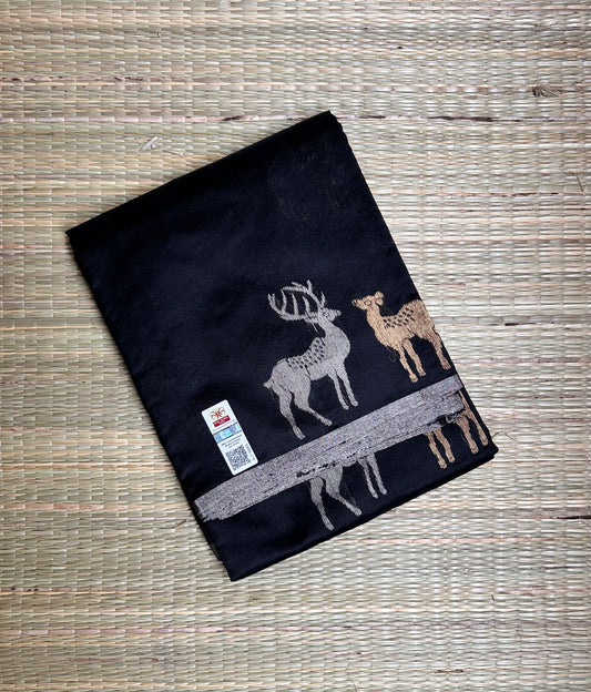 Black Chanderi Pattu