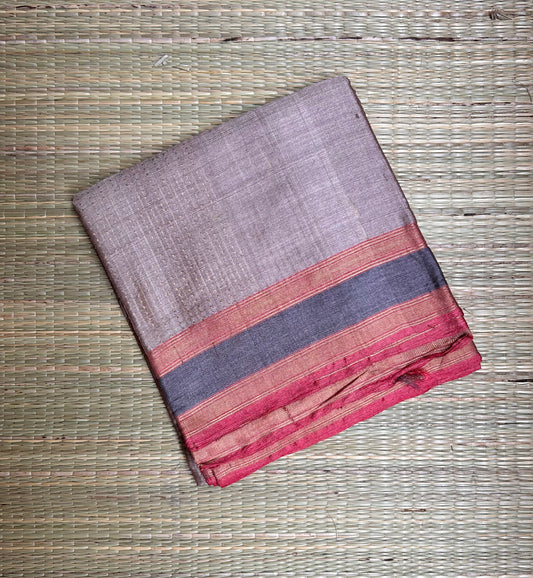 Beige Kosa Tussar Handloom Saree