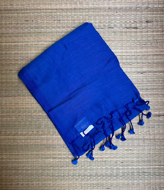 Ink Blue Khadi cotton Saree