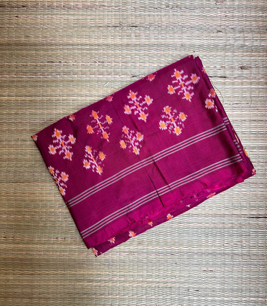 Wine Colour Pochampally Pattu Saree