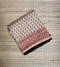Beige & Black  Block-Printed Chanderi Saree