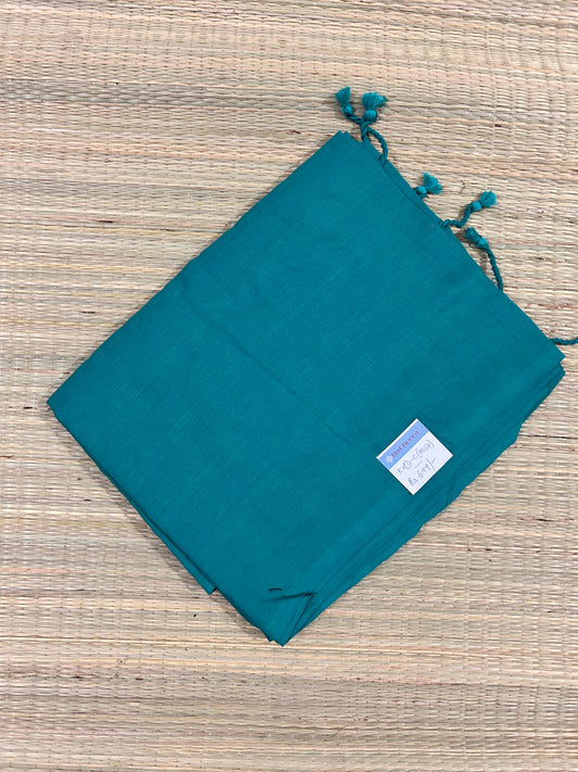 Teal Green Khadi cotton Saree