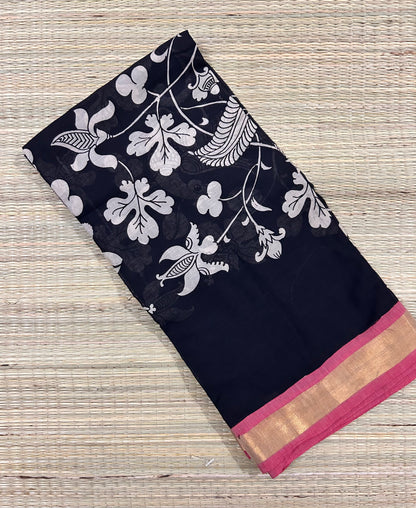 Pen Kalamkari Cotton Saree - 3