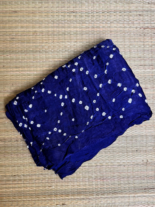 Royal Blue Modal Bandhini saree with Lagdi Patta Pallu