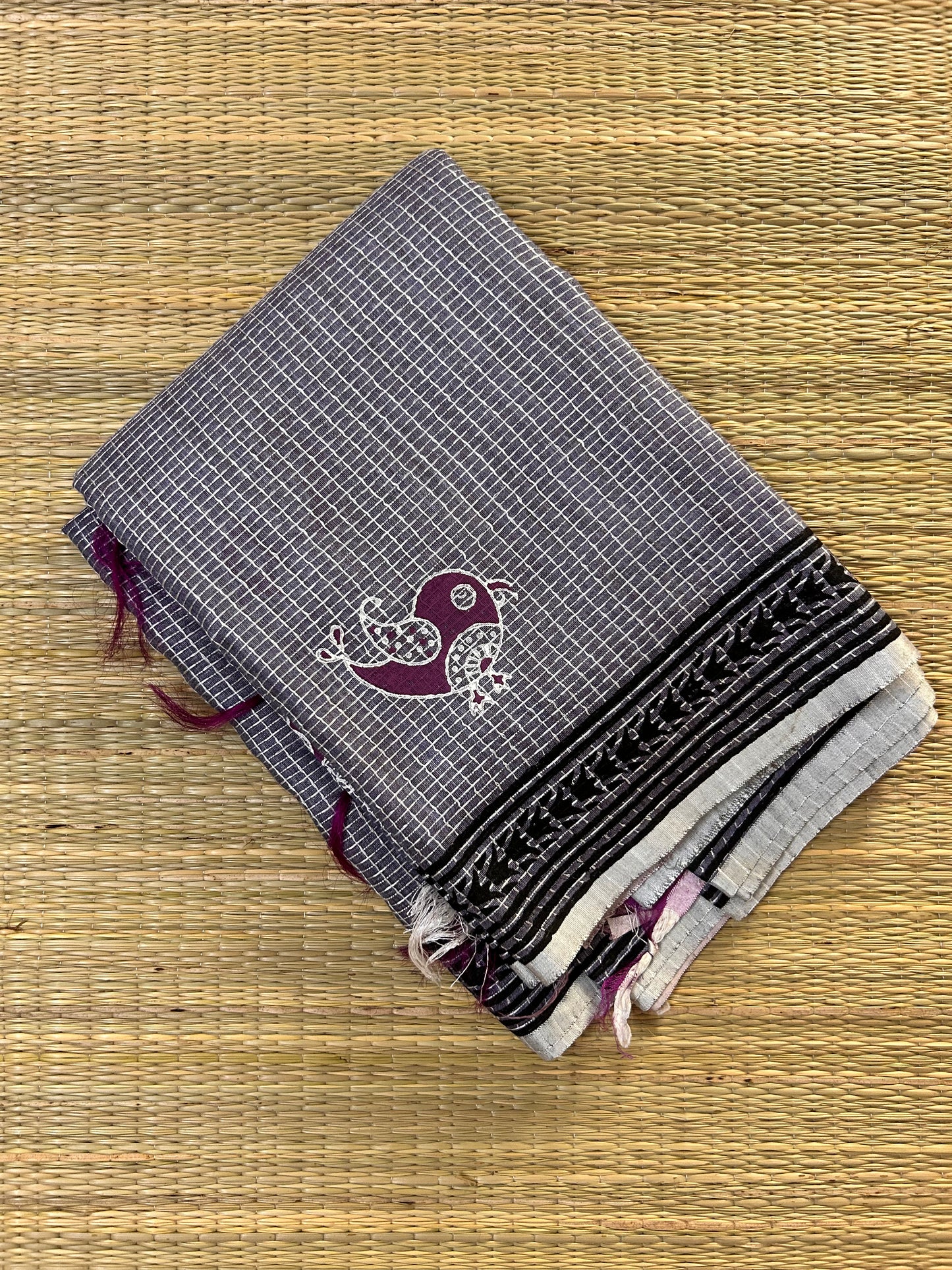 Lavender Tussar Cotton Saree