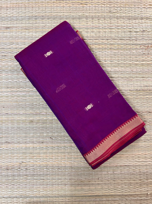 Purple & Red  Narayanpet Cotton Saree