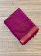 Pinkish Magenta & Yellow Maheswari Silk Cotton Handloom Saree