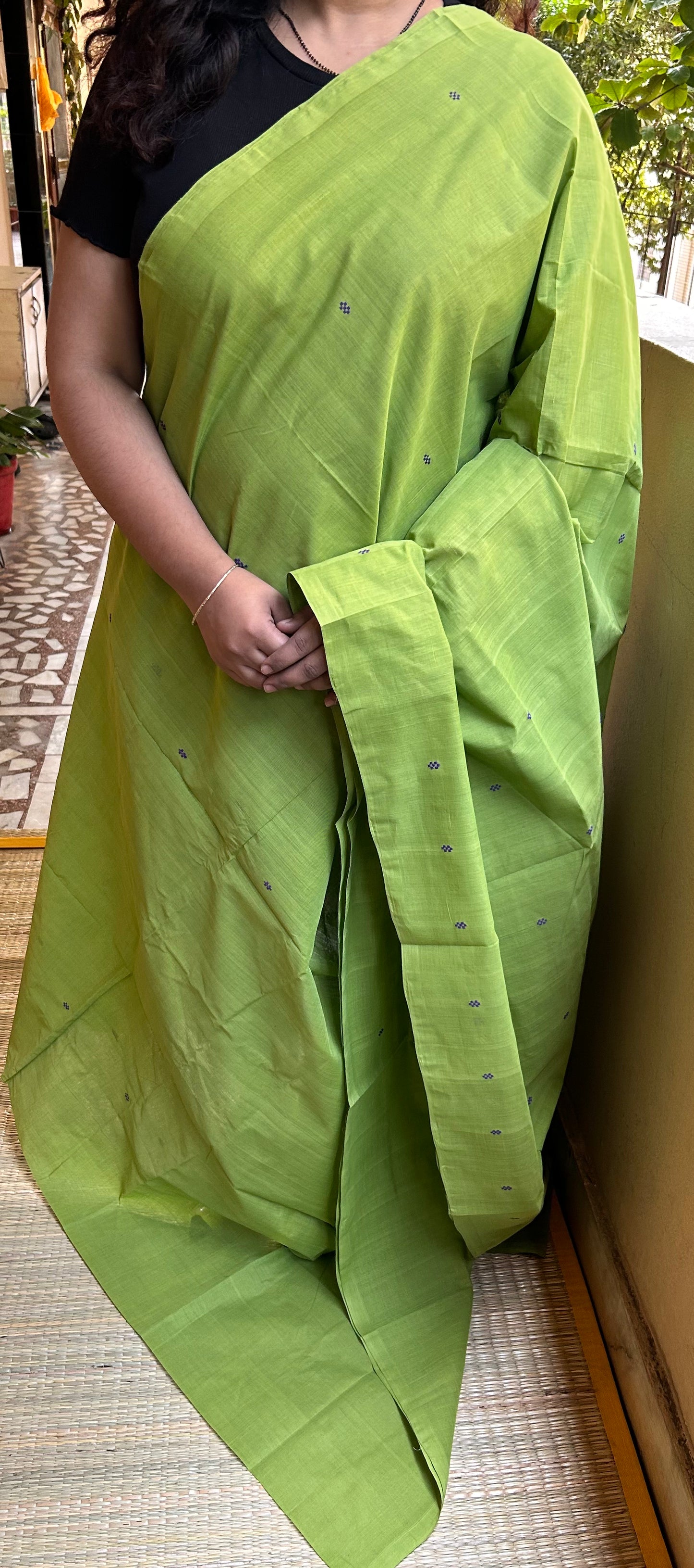 Parrot Green Godavari Cotton Saree